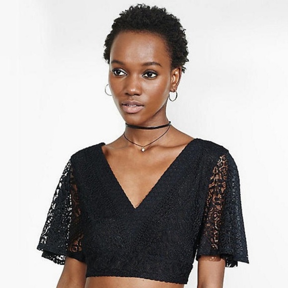 Express Tops - NWOT Express Black Lace Crop